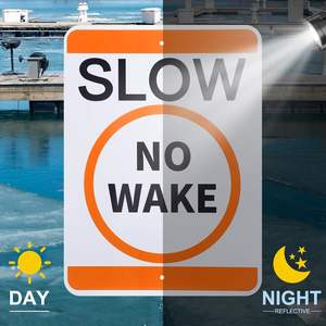Señal de Zona de Navegación Lenta de 24" x 18" Grande para <span class=keywords><strong>Lago</strong></span>, de Aluminio Laminado UV de Grado Ingeniería, 80 Mil, para Exteriores - Product Image 4