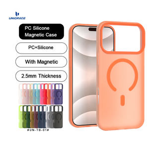 UNIGRACE-Coque de téléphone portable magnétique ultra-mince transparente en silicone pour iPhone 17 Pro Max Orange - Product Image 1