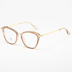 Montures de lunettes œil-de-chat Qianai pour femmes, anti-lumière bleue, charnières à ressort TR90, monture moyenne, verres en acétate, lunettes optiques tendance - Product Image 1