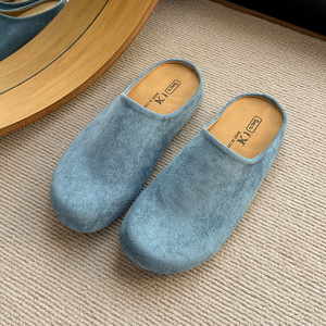 Wholesale Custom OEM Clog <strong>Mules</strong> Women <strong>Men</strong> Suede Upper Closed Toe Slip on Casual Home Outdoor <strong>Slippers</strong> - Product Image 2