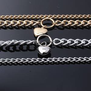 Collier pendentif cœur double couche tendance, chaîne épaisse dorée, bijoux unisexe style urbain - Product Image 3