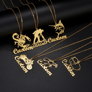 <span class=keywords><strong>Collier</strong></span> en acier inoxydable personnalisé <span class=keywords><strong>avec</strong></span> <span class=keywords><strong>image</strong></span> d'animal de dessin animé et pendentif peint à la main, chaîne à maillons – Cadeau tendance - Product Image 3
