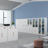 Armoire à dossiers en acier sur mesure à bord étroit démontable, tiroir en fer de bureau, porte en verre, serrure mécanique, stockage d'archives de données, moderne