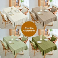 Nappe en chenille pour table à manger/table basse, luxe léger, haut de gamme, douce, imperméable, motif chevrons, minimaliste, personnalisable