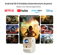 Mini projecteur portable CRE CR38, LED extérieur, 1080P, compatible 4K, WiFi intégré, câble USB, cinéma, Android, 4000 lumens, stéréo HIFI