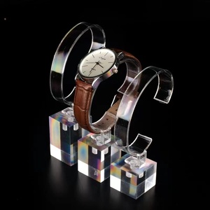 Présentoir de montre de bureau en plastique acrylique transparent C-Ring Type Retail Bracelet Rack pour la publicité emballée dans un carton - Product Image 2