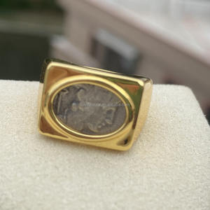 Anillo de Compromiso Personalizado con Relieve de Retrato de Moneda Retro, Chapado en Plata 925 y Oro de 18K, para Regalo de Aniversario, Joyería Fina para Fiestas - Product Image 3