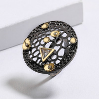 Bijoux gothiques créatifs KYRA01657 anneau en Zircon plaqué pistolet noir pour femmes