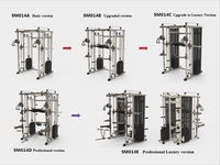 Rack de musculation multifonctionnel avec machine Smith, en acier, avec pile de poids 2*65kg, pour usage commercial, équipement de salle de sport