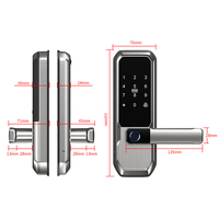 Cerradura Inteligente Tuya WiFi para Puerta, Cerradura sin Llave con Pestillo Único, Desbloqueo por Huella Dactilar y Tarjeta, Cerradura Inteligente para Interiores, Dormitorios y Apartamentos