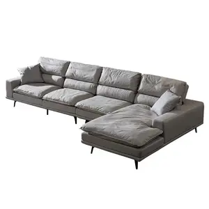 Fabriek Groothandel Prijs Kunstmatige Lederen Sofa Set Hotel Suite L Vorm Lounge Leisure Couch