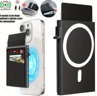 Porte-cartes en aluminium compatible Mag-Safe, ouverture automatique, poche avant, portefeuille métallique, blocage RFID, étui fin pour cartes