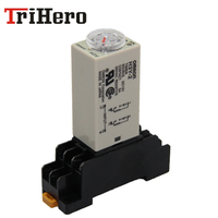 Miniatur Relay Delay waktu, 0.1 S-5 m H3Y 12VDC 24VDC 110VAC 220VAC pengatur waktu Digital