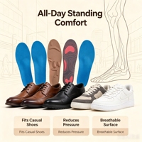 Semelles orthopédiques pour la correction des pieds plats avec support métatarsien, conception à découper sur mesure pour les bottes de travail, les baskets et les chaussures décontractées