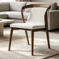 Chaise de salle à manger moderne en bois durable et écologique avec dossier solide pour la maison, le salon, l'appartement, la villa, l'hôtel