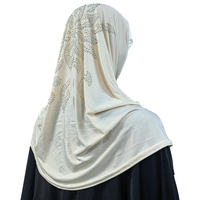 Hijab Ramadan musulman, une pièce, perlé, Amira Khimar, fille/enfant/femme, couleur unie, prière islamique, châles, chapeaux, turban, couvre-chef pour l'Aïd