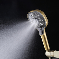 Douchette pluie moderne pommeau de douchette en ABS or brossé douchette à main 3 voies pour salle de bain