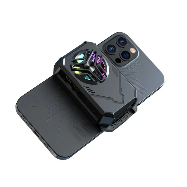 Universal RGB Portable Fan Radiator Cooler for Mobile Gaming Cooling Feature with Phone Holder