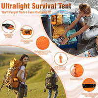 Tente de survie d'urgence en aluminium imperméable à deux personnes avec logo personnalisé, film thermique en mylar