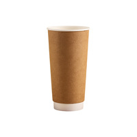 Gobelets isothermes jetables en papier kraft blanc à double paroi, anti-fuite, pour boissons chaudes et froides, avec couvercle, en stock, pour le lait