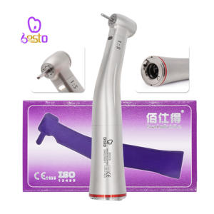 Turbina Dentale Ti Max X95L 1:5 con Contrangolo Incrementale, Punte a Fibra Ottica, Micromotore Elettrico con Anello Rosso, Manipolo a Bassa Velocità - Product Image 1
