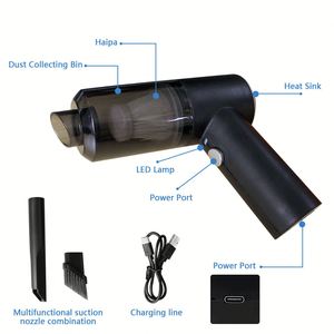 Mini aspirateur sans fil rechargeable pour la maison et la voiture, aspirateur à main sans fil pour sols secs et humides - Product Image 4