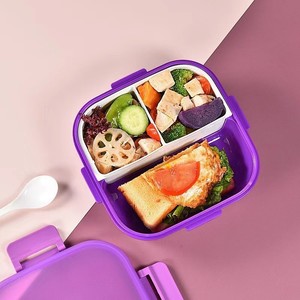 Boîte repas chauffable au micro-ondes 2026, boîte à lunch étudiante, ensemble tasse à eau, boîte bento compartimentée scellée - Product Image 3