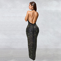Robe de soirée de luxe CX7106, dos nu, entièrement ornée de strass, robe longue pour femme, pour bal, dîner, mariage
