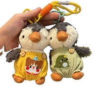 Personnalisé de haute qualité coloré en peluche boule porte-clés pingouin pendentif amusant jouet mignon jouet pour les femmes