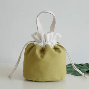 Sac seau à cordon en toile d'été, 1 pièce, Style japonais, sac de rangement, porte-monnaie, Logo personnalisé, sac à Lunch pour téléphone