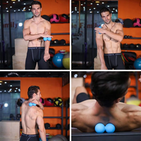 Balle de massage en silicone personnalisée avec logo pour la relaxation myofasciale, double balle de lacrosse pour le cou, les épaules, le dos, les jambes, la tension musculaire