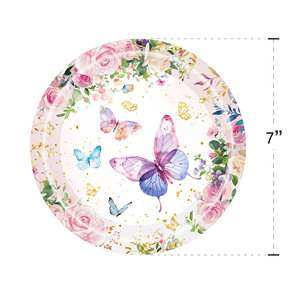 Kit de Artículos para Fiesta de Mariposas de Primavera, Platos de Papel, Vasos, Servilletas, Juego de Vajilla Desechable para Celebración de Baby Shower - Product Image 4