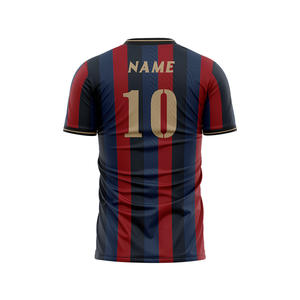 Camiseta de Fútbol Retro de Verano con Rayas Verticales Rojas y Azules, Ligera, Cómoda y de Alta Calidad, Servicio OEM - Product Image 2