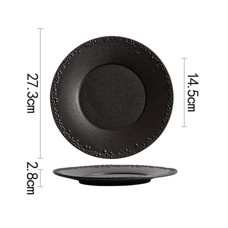 10.75นิ้วตื้นสีดำด้าน