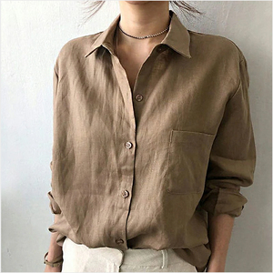 <span class=keywords><strong>Camicia</strong></span> da <span class=keywords><strong>Donna</strong></span> in Cotone e <span class=keywords><strong>Lino</strong></span> Traspirante con Ricami, Bottoni, Tasche, <span class=keywords><strong>Bianca</strong></span> o Kaki, Maniche Lunghe per Ufficio e Lavoro - Product Image 2