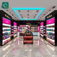 Étagères d'extension pour présentoirs de produits de beauté, design de magasin de perruques, vitrine de présentation de cheveux, présentoir de perruques rose