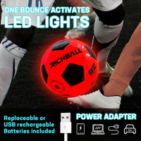 Nouveau ballon de football lumineux tendance 2025, personnalisé, lumineux, qui brille dans le noir, LED, taille 5, 4 pour cadeaux