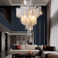 Lustre à pampilles de style italien, luxe léger, pour maisons duplex, escaliers de villas, halls post-modernes, salons et hôtels