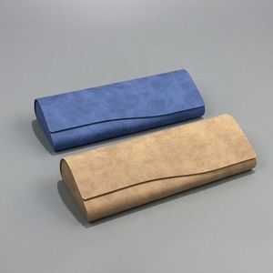 Estuche Rígido para Gafas de PVC de Color Sólido, Estilo Vintage, Textura de Piel de Cordero, Tapa Abatible, Hecho a Mano, Portátil, Regalo Promocional Personalizado - Product Image 4