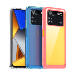 Colorful Transparent Phone Case clear Hard Acrylic and Soft TPU Mobile Case for Mi <strong>POCO</strong> <strong>M4</strong> <strong>Pro</strong> <strong>4G</strong> - Product Image 3