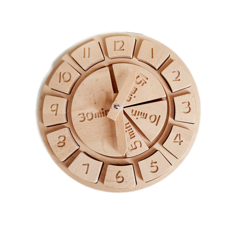 Montessori Early Education solid wood lacquerless fractional multiple education kindergarten cognitive digital learning alarm cl