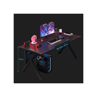 Bureau d'ordinateur carré en acier à hauteur réglable, table de jeu double pour la maison, bureau d'écriture pour chambre, cybercafé, en MDF
