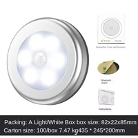 Lampes de nuit LED modernes à capteur, en plastique blanc, pour armoire, escalier, mur, étanches, écologiques, magnétiques, à fixation murale, à piles