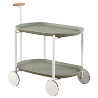 Table d'appoint nordique pour canapé, chariot portable à roulettes, étagère double couche, chariot de salon tendance