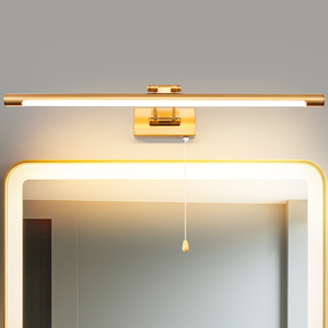 Golden Aluminum Ip44 Bathroom Led <b>Vanity</b> <b>Light</b> For House Metal Picture <b>Wall</b> <b>Lights</b> Indoor Mirror <b>Light</b> with Pull Line Switch - Product Image 2