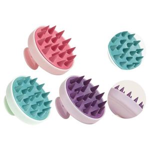 New Product Hair <b>Wash</b> <b>Brush</b>: Solid Color Round Hole Handle Hair <b>Wash</b> <b>Brush</b>, Silicone Head Massage <b>Brush</b> - Product Image 1