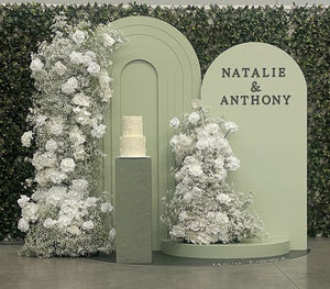 Y-G024 fatto a mano moderno alito del bambino arco del fiore per il pilastro di nozze composizioni floreali per eventi di festa sfondo artificiale - Product Image 1