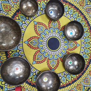 Nouvel arrivage bol spirituel pleine lune sept chakras brun naturel tibétain 7 chakras bols chantants ensemble pour la guérison Reiki - Product Image 4