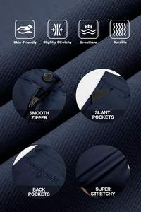 <span class=keywords><strong>Pantaloni</strong></span> eleganti in cotone 100% <span class=keywords><strong>Slim</strong></span> <span class=keywords><strong>Fit</strong></span> da <span class=keywords><strong>uomo</strong></span> elasticizzati <span class=keywords><strong>Chino</strong></span> a vita media con cerniera anteriore piatta con mosca formale dritta personalizzabile - Product Image 6