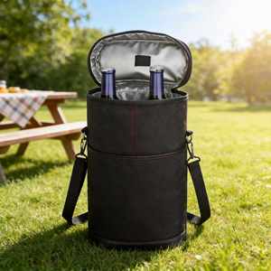 Sac isotherme rond en tissu Oxford, portable, multifonctionnel, pour le camping en plein air, le pique-nique, le stockage du vin - Product Image 2